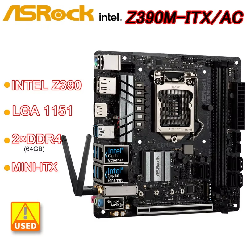 Intel Cpu Core I9 - Placa-mãe Asrock Z390M-ITX/AC Mini-ITX Intel Z390