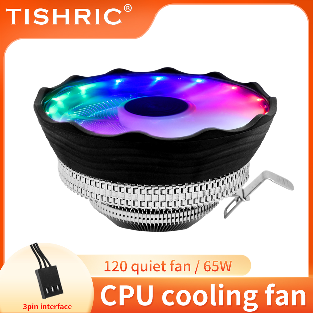 Pc Case Fan - TISHRIC CPU Cooler Fan RGB PWM