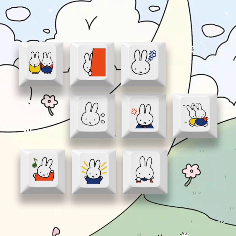 Novo Keycap de Coelho Miffy em - Mechanical Keyboard avaliação e preço