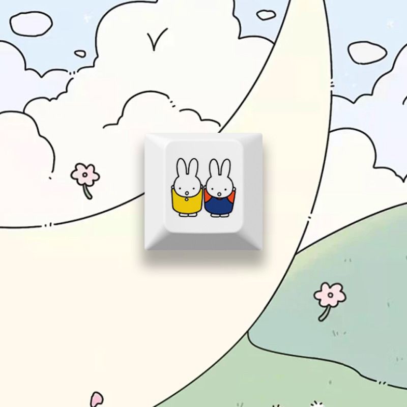 Novo Keycap de Coelho Miffy em - Mechanical Keyboard avaliação e preço
