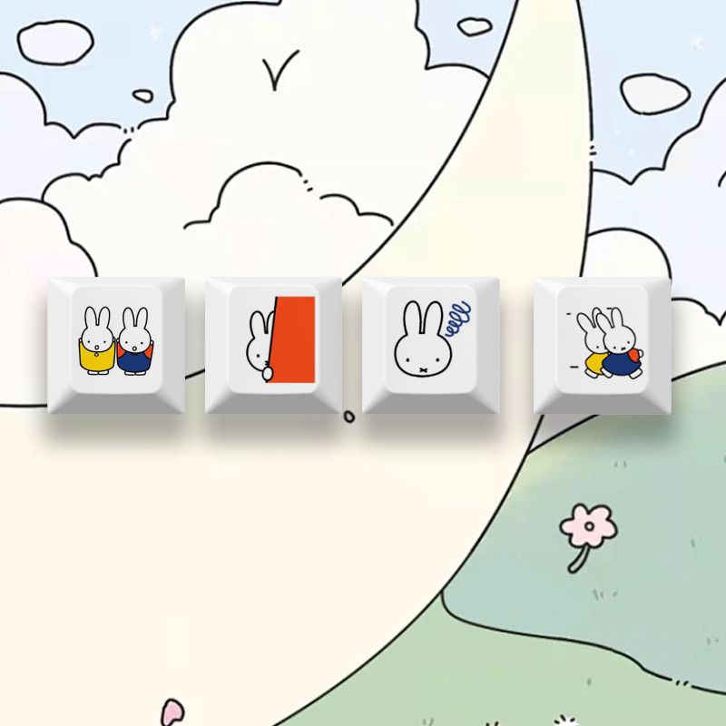 Novo Keycap de Coelho Miffy em - Mechanical Keyboard avaliação e preço