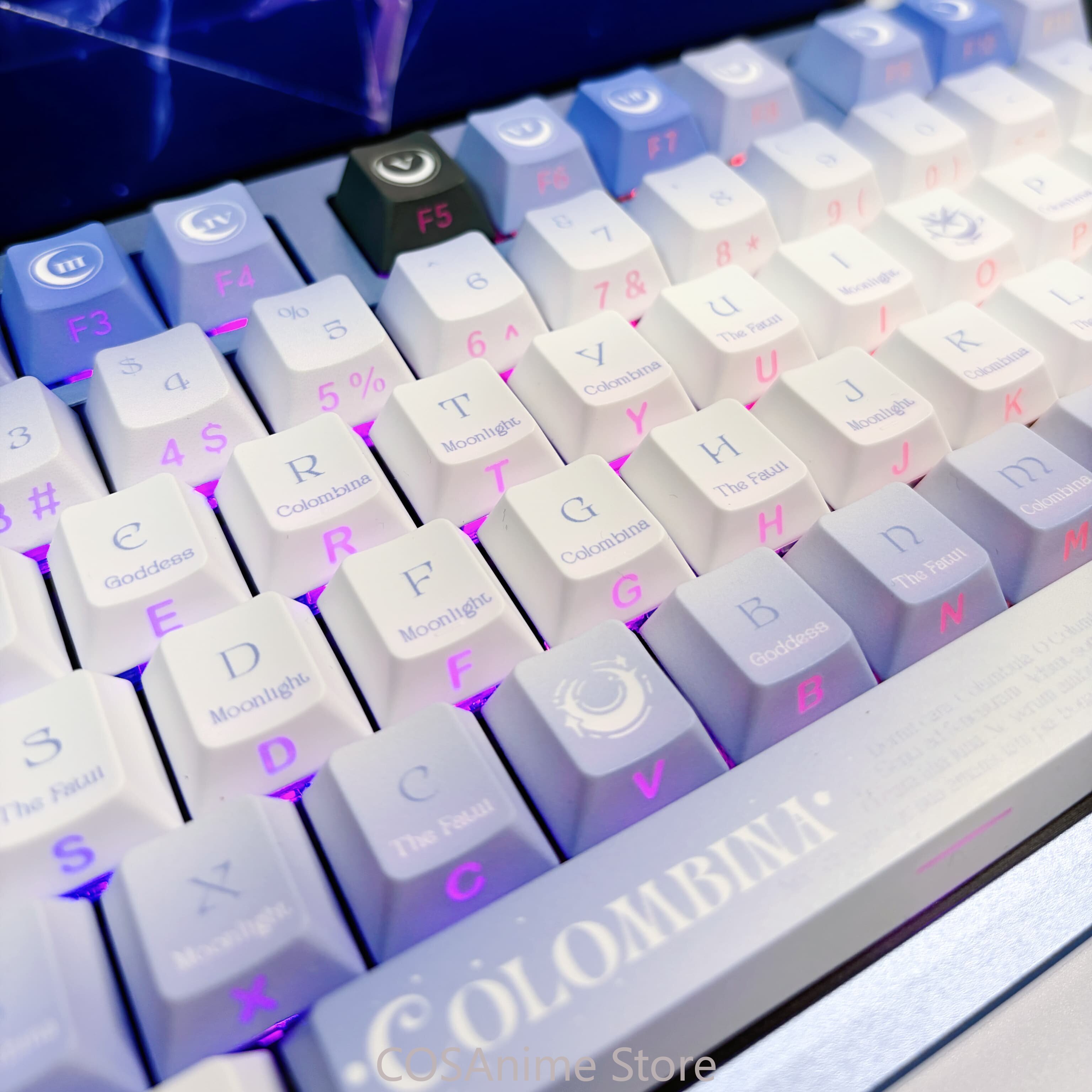 Teclas PBT de Anime Genshin Im - Mechanical Keyboard avaliação e preço