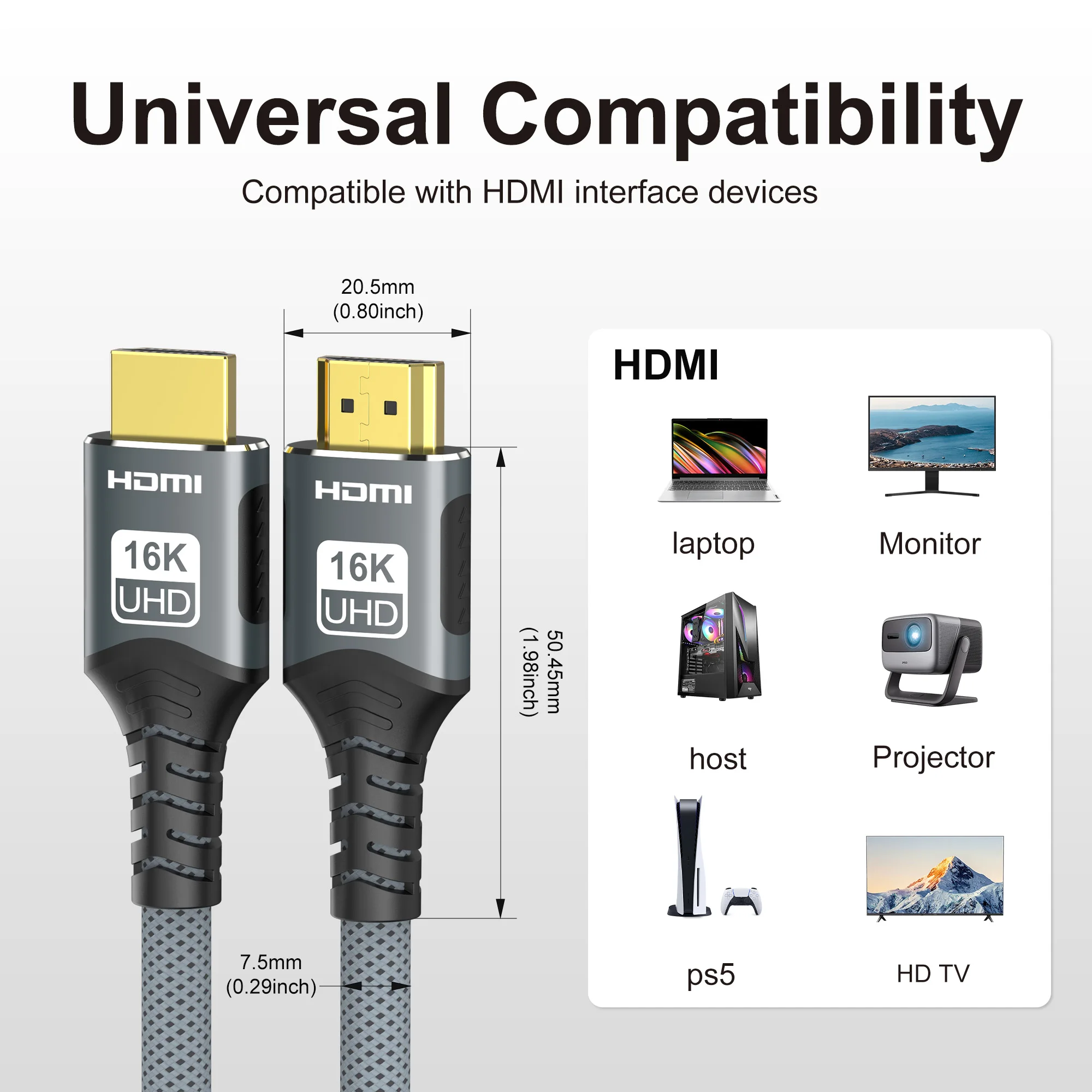 Cabo HDMI 2.2/2.1/2.0 16K@60Hz - Pc Gaming Vs Ps5 avaliação e preço