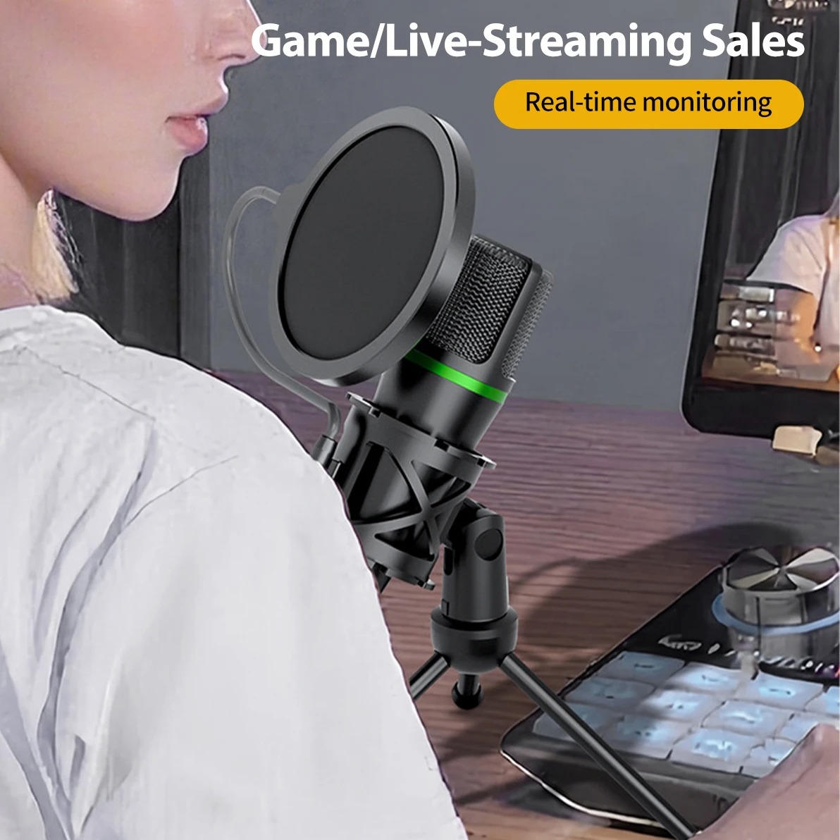 Microfone Condensador Profissi - Pc Gaming Youtubers avaliação e preço